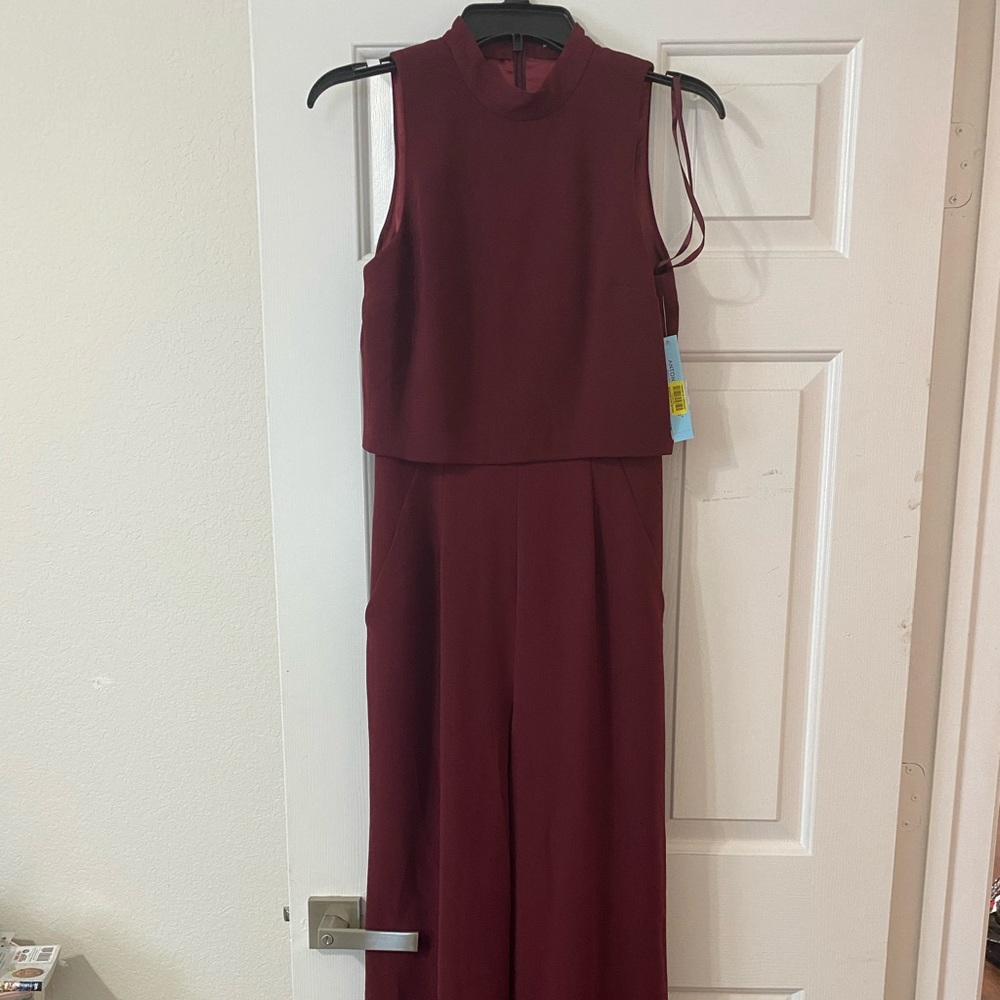 SOLD: Sleeveless long romper in Oxblood (Size 2)